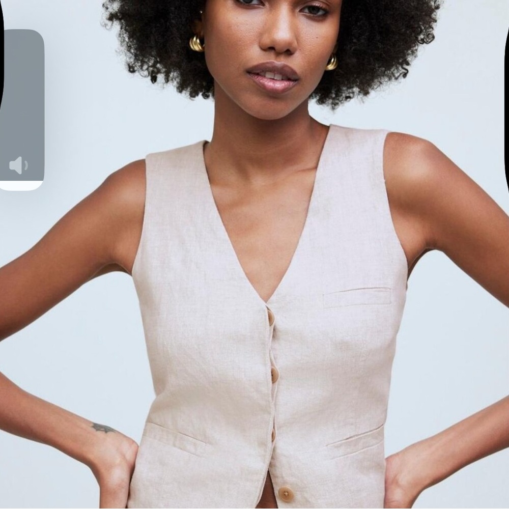 Madewell Linen Button Up Vest